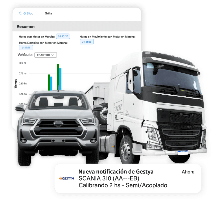Vehículos representando una logística de transporte eficiente